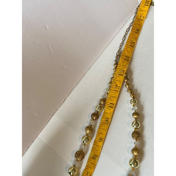 Vintage Lisner Gold-Tone Beaded Necklace With Filigree & Aurora Borealis Accents - Picture 10 of 10